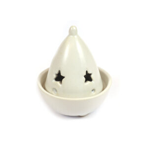 Kegel wierookbrander met ster wit